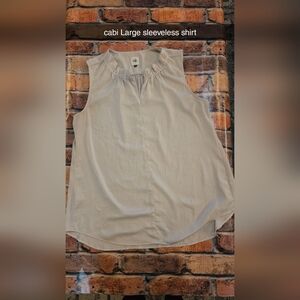 CAbi Light Tan Sleeveless Blouse
